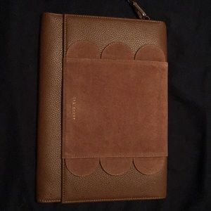Brown leather Ted Baker London clutch purse.